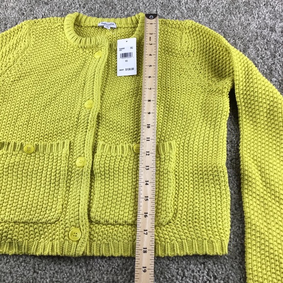 Splendid‎ Yellow Textured Knit Button Front Cropped Cardigan Sweater Size XS NWT - Picture 7 of 10